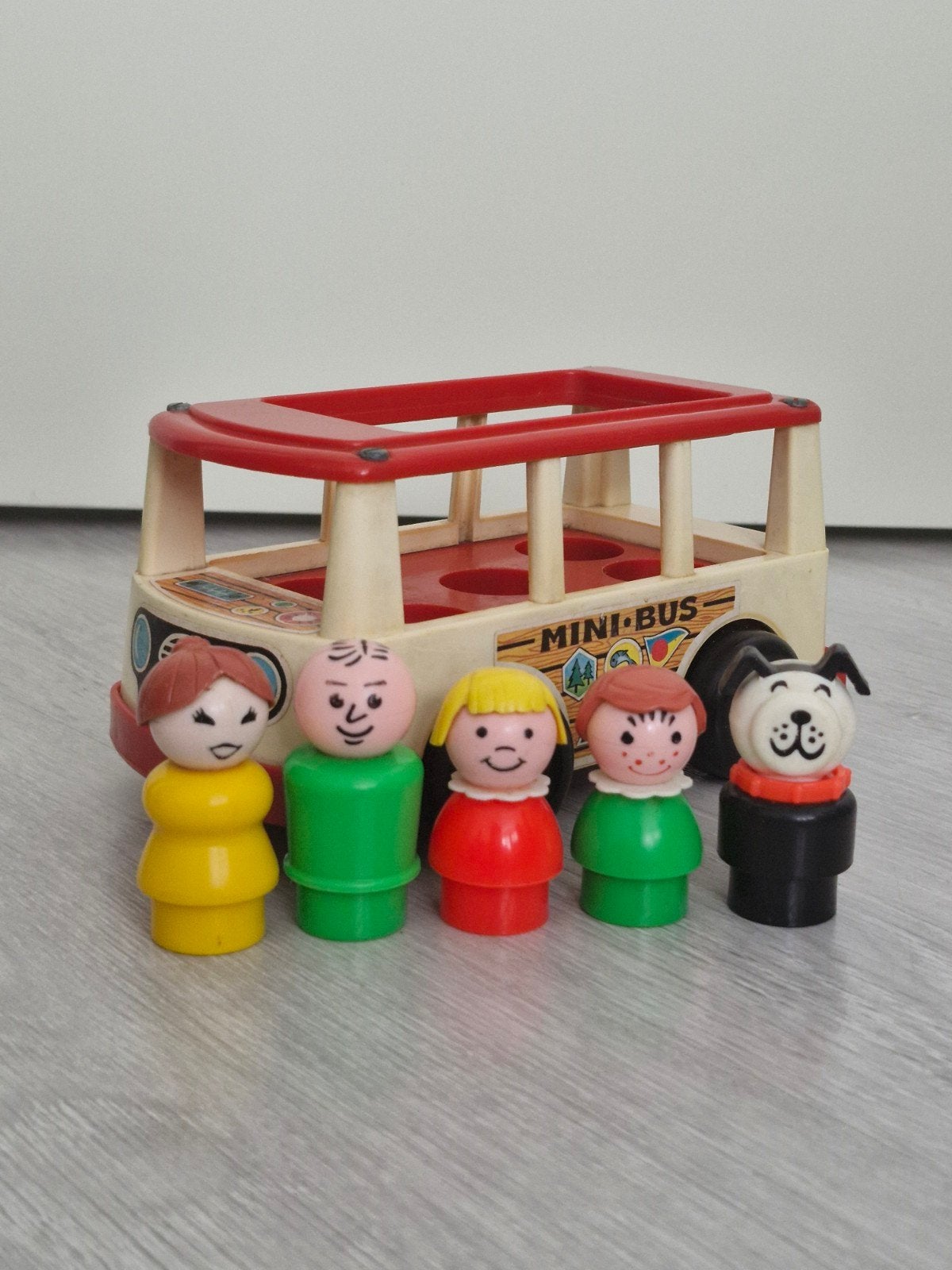 Vintage Fisher Price mini bus uit 1969, Kinderen en Baby's, Ophalen of Verzenden, Gebruikt, Auto of Voertuig