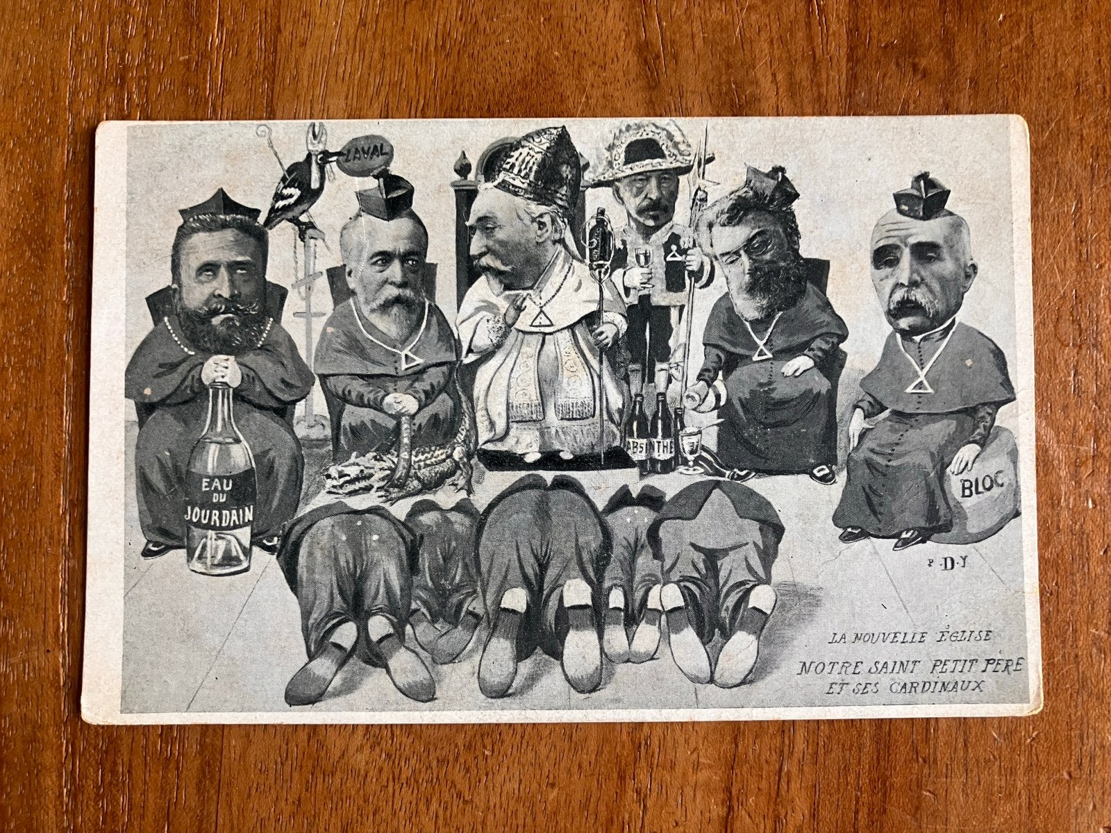 Antieke politieke spotprent La Nouvelle Eglise, Ophalen of Verzenden, Voor 1920, Ongelopen, Politiek en Historie