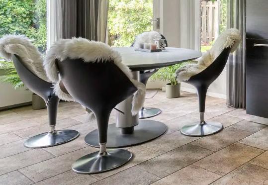 Set Bombo stoelen - Antraciet, draaibaar, hoogte verstelbaar, Huis en Inrichting, Ophalen, Gebruikt, Design, Vier