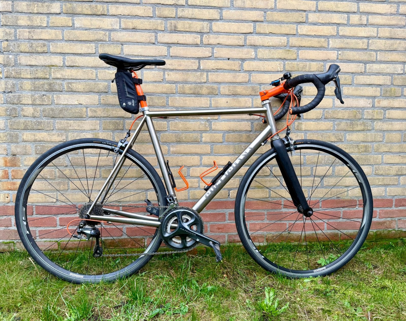 Titanium frame racefiets, Fietsen en Brommers, Fietsen | Racefietsen, Gebruikt, Overige merken, Meer dan 20 versnellingen, Carbon