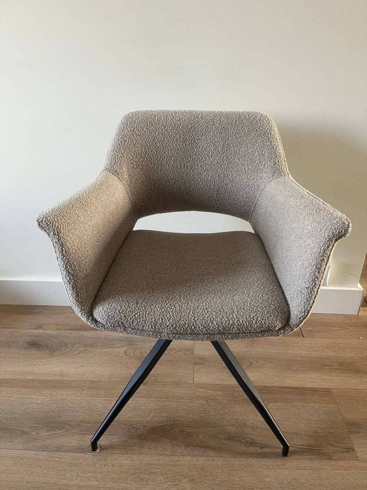 4 eetkamerstoelen met teddy stof & draaibaar onderstel, Huis en Inrichting, Stoelen, Ophalen, Overige kleuren, Zo goed als nieuw