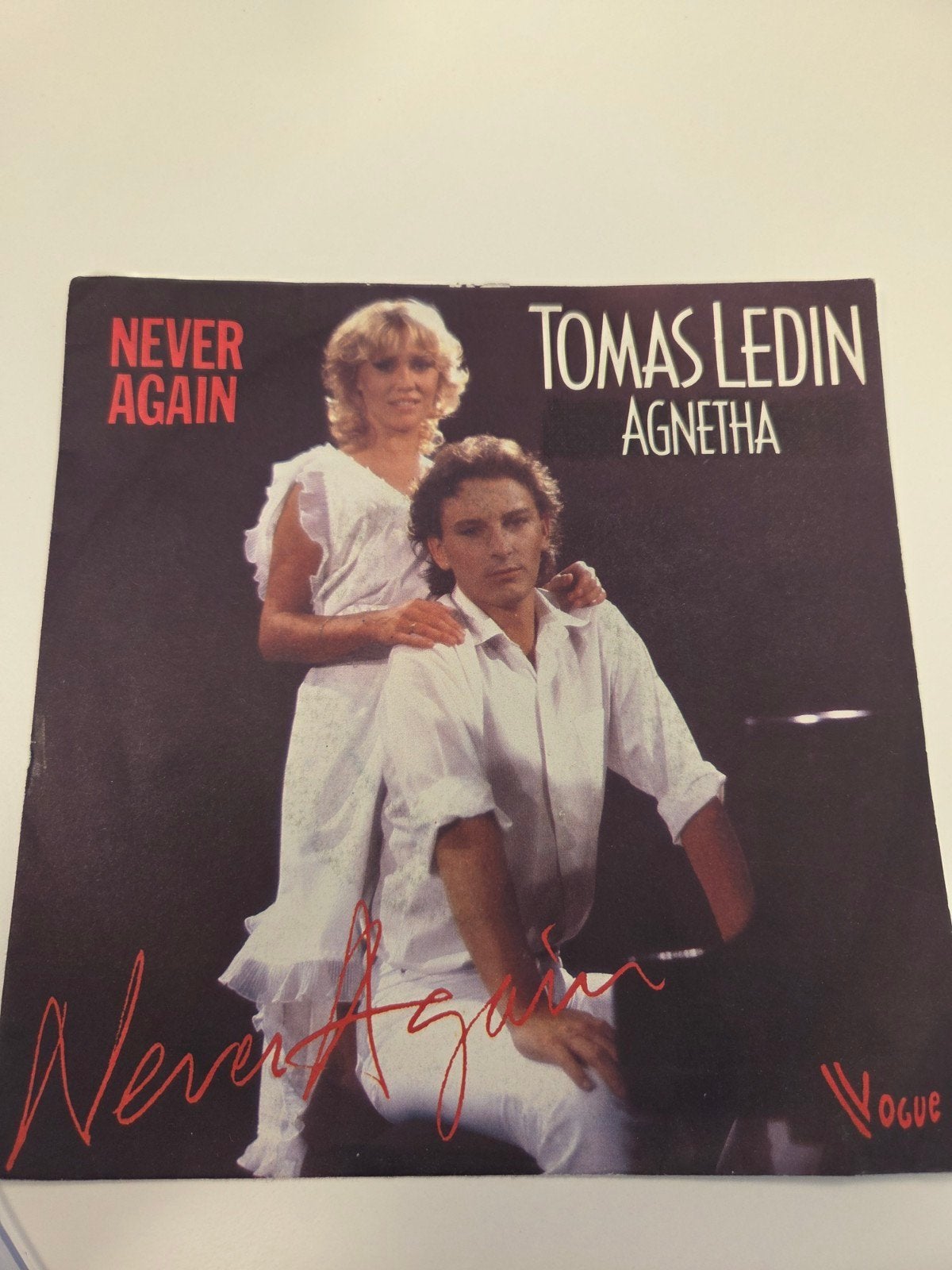 Tomas Ledin Agnetha Never Again 7 inch singel vinyl, Ophalen of Verzenden, Zo goed als nieuw, Overige formaten