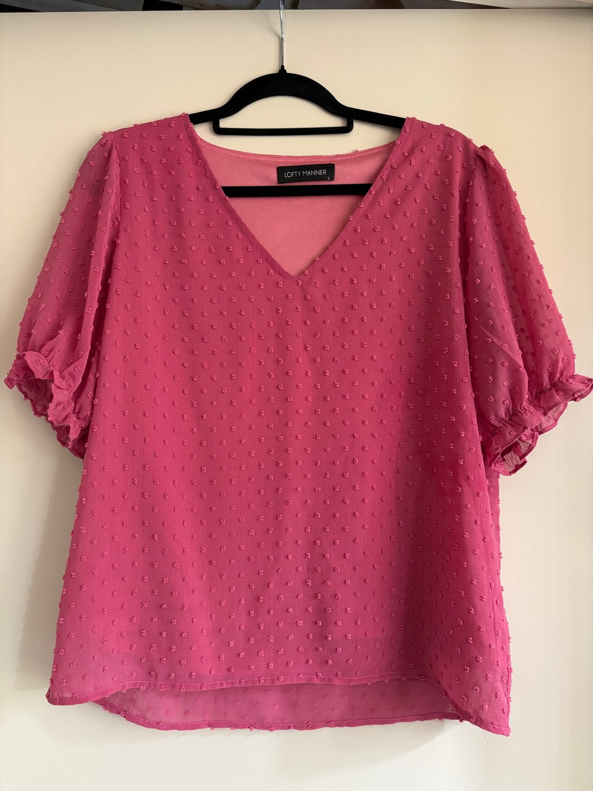 Roze Lofty Manner blouse met korte mouwen, maat L, Maat 42/44 (L), Ophalen of Verzenden, Zo goed als nieuw, Korte mouw