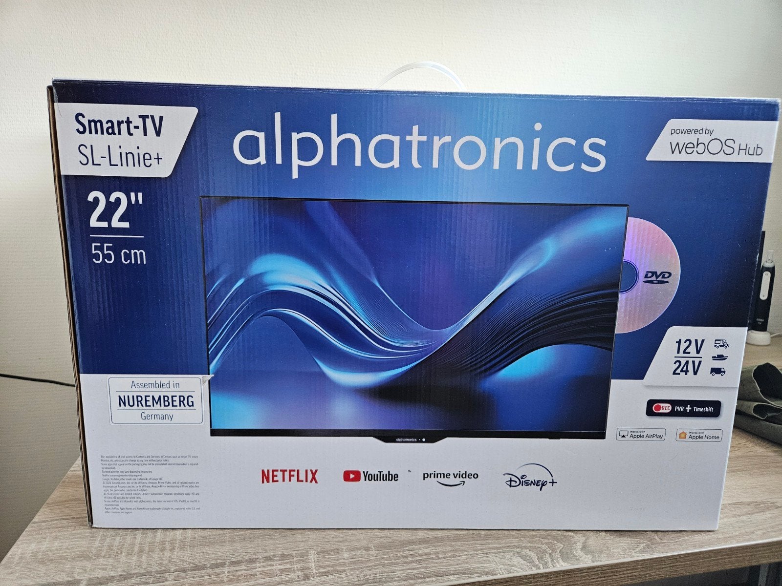 Alphatronics Smart-TV SL-Line+ 22 inch (55 cm) LED, Audio, Tv en Foto, LED, 50 Hz, Zo goed als nieuw, 40 tot 60 cm