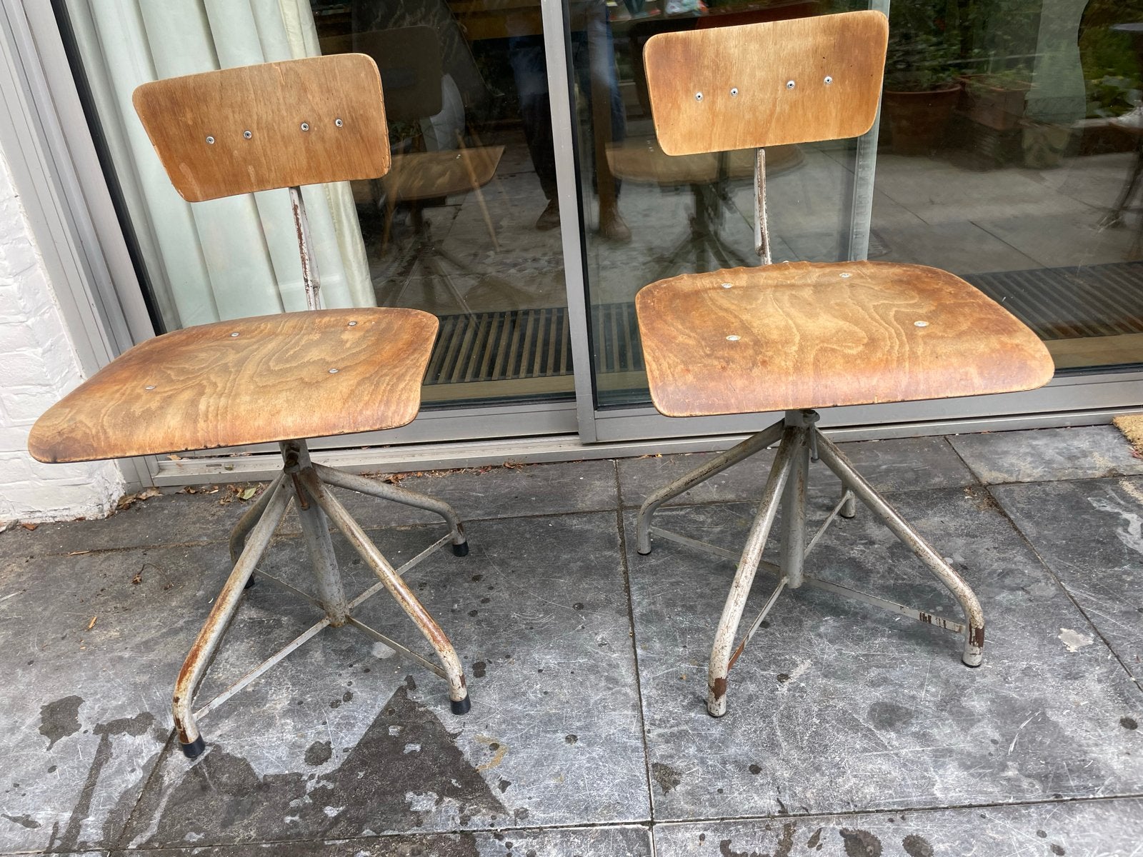 Industriële tekentafel Stoelen - Set van 2, Ophalen