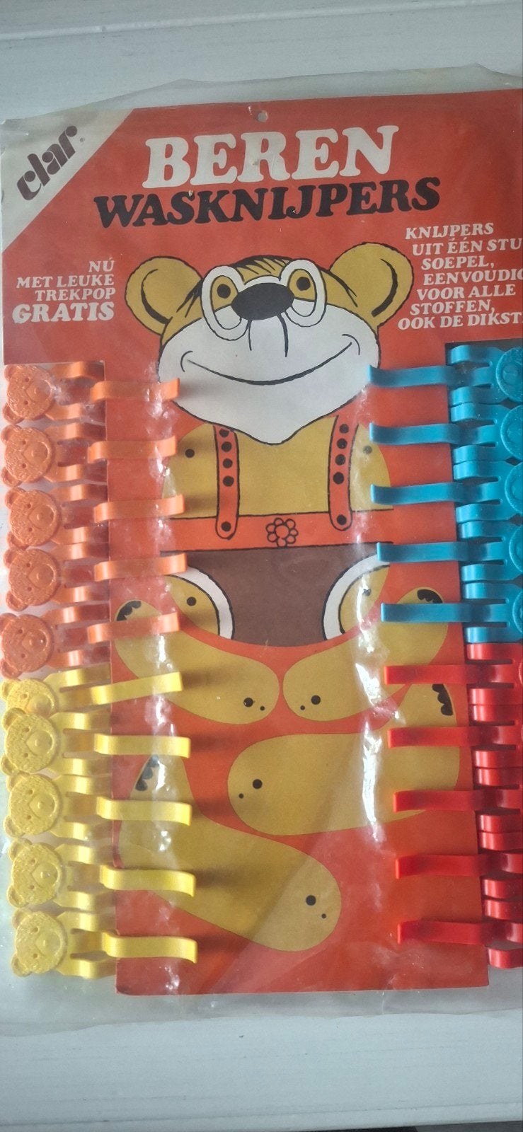 Beren wasknijpers hard plastic vintage, Ophalen of Verzenden, Nieuw