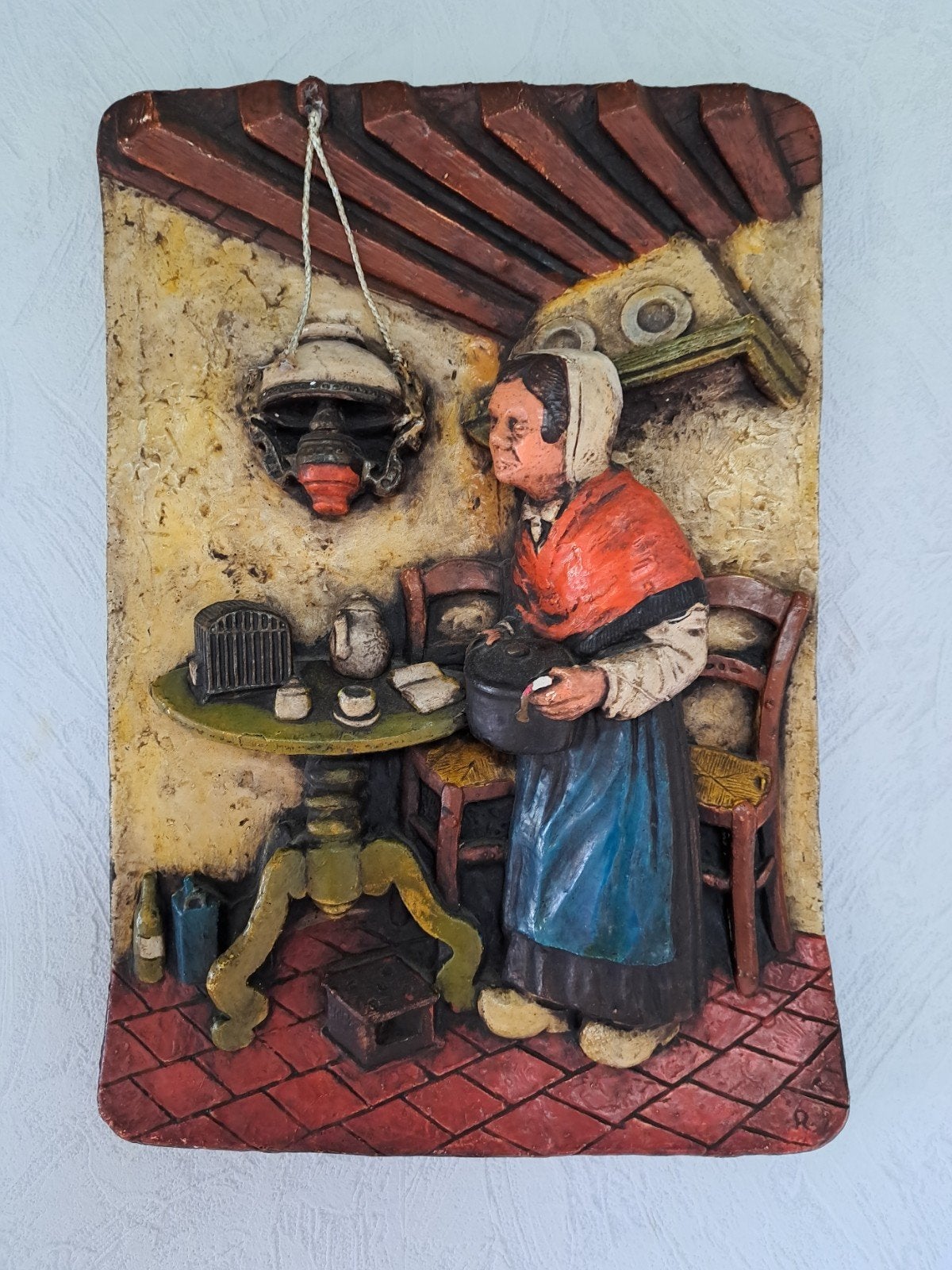 Vintage 3D Wanddecoratie: Hollandse Scène, Ophalen of Verzenden