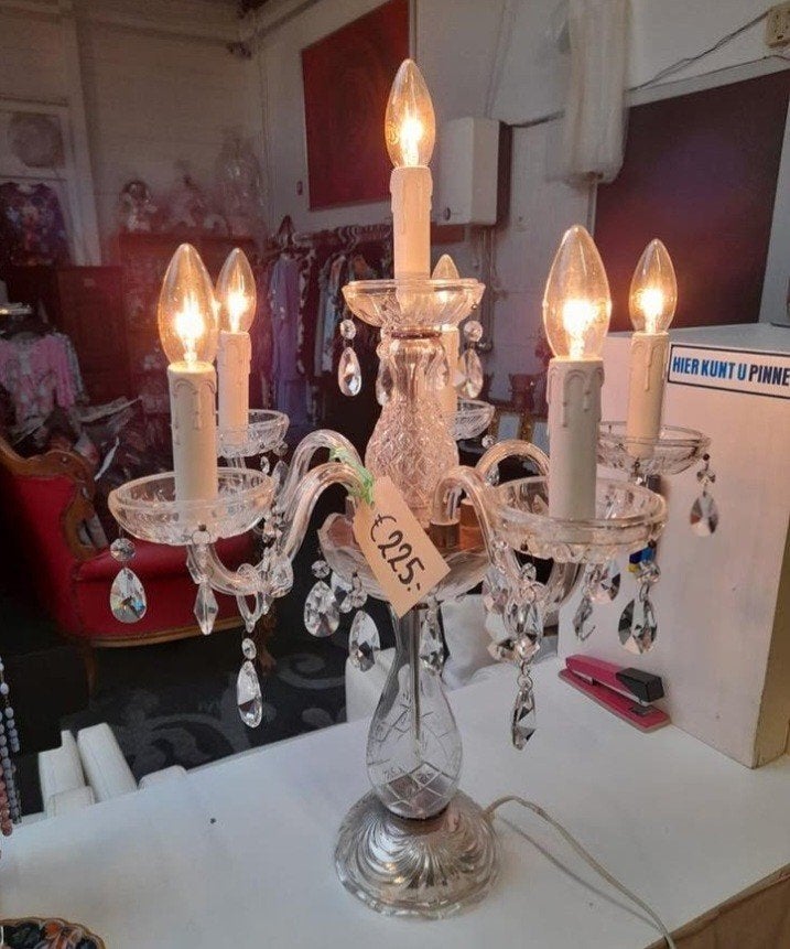 Adv 11 kristallen tafel lamp, Ophalen of Verzenden, Zo goed als nieuw