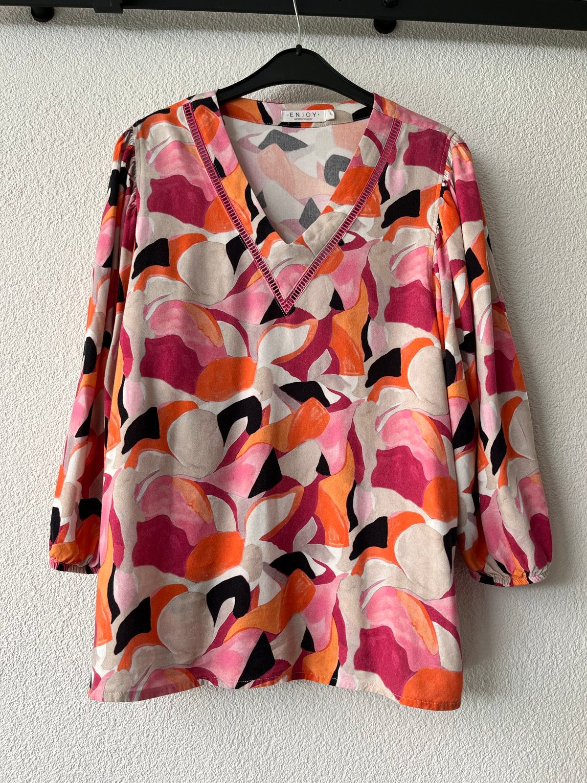 Enjoy blouse met abstracte print, Meerkleurig, Maat 42/44 (L), Ophalen of Verzenden, Zo goed als nieuw