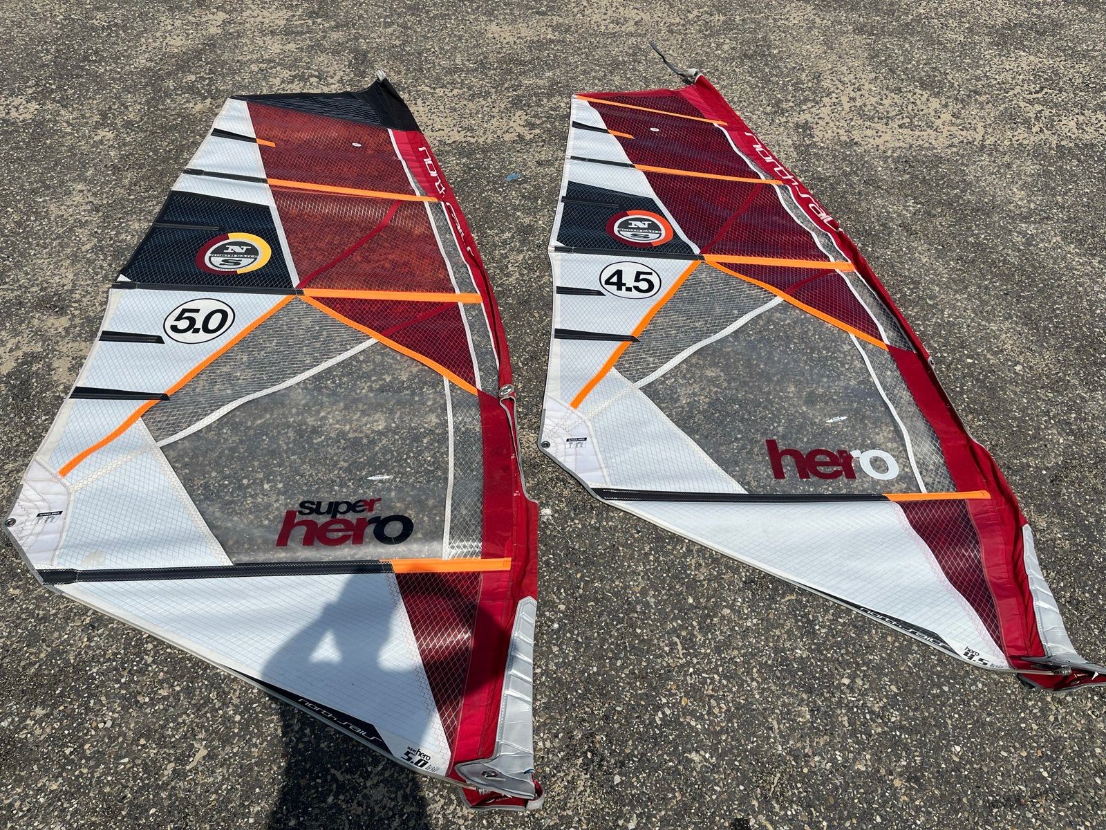 North Sails Super Hero Windsurfzeilen (4.5m² & 5.0m²), Ophalen, 3.5 tot 5 m², North Sails, Zeil