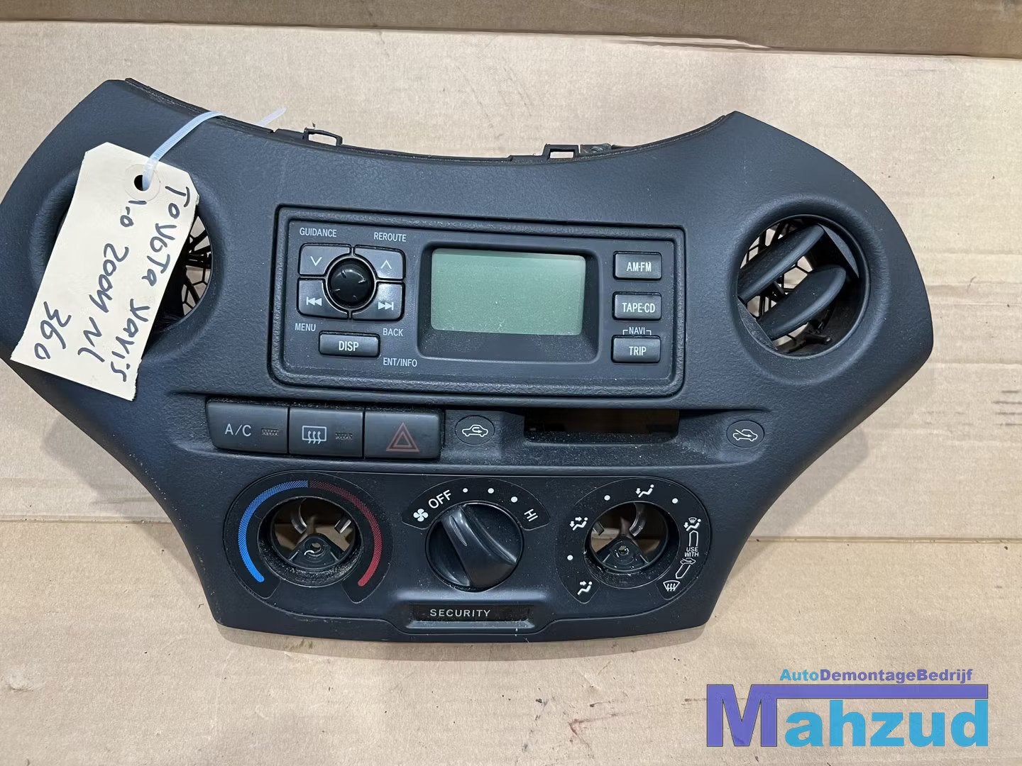 TOYOTA YARIS P1 Middenconsole radio rooster schakelaar airco, Info@toyota.co.jp, Gebruikt, Toyota Motor Corporation, Toyota