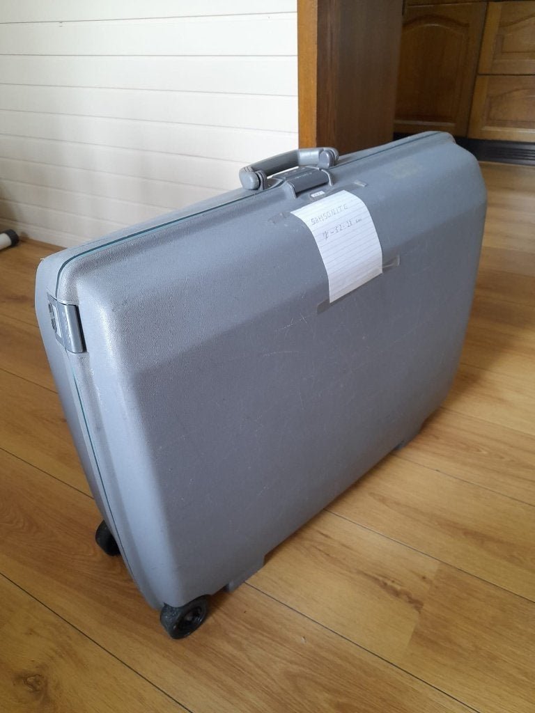 Koffer Samsonite, Gebruikt, Hard kunststof, 45 tot 55 cm, Wieltjes