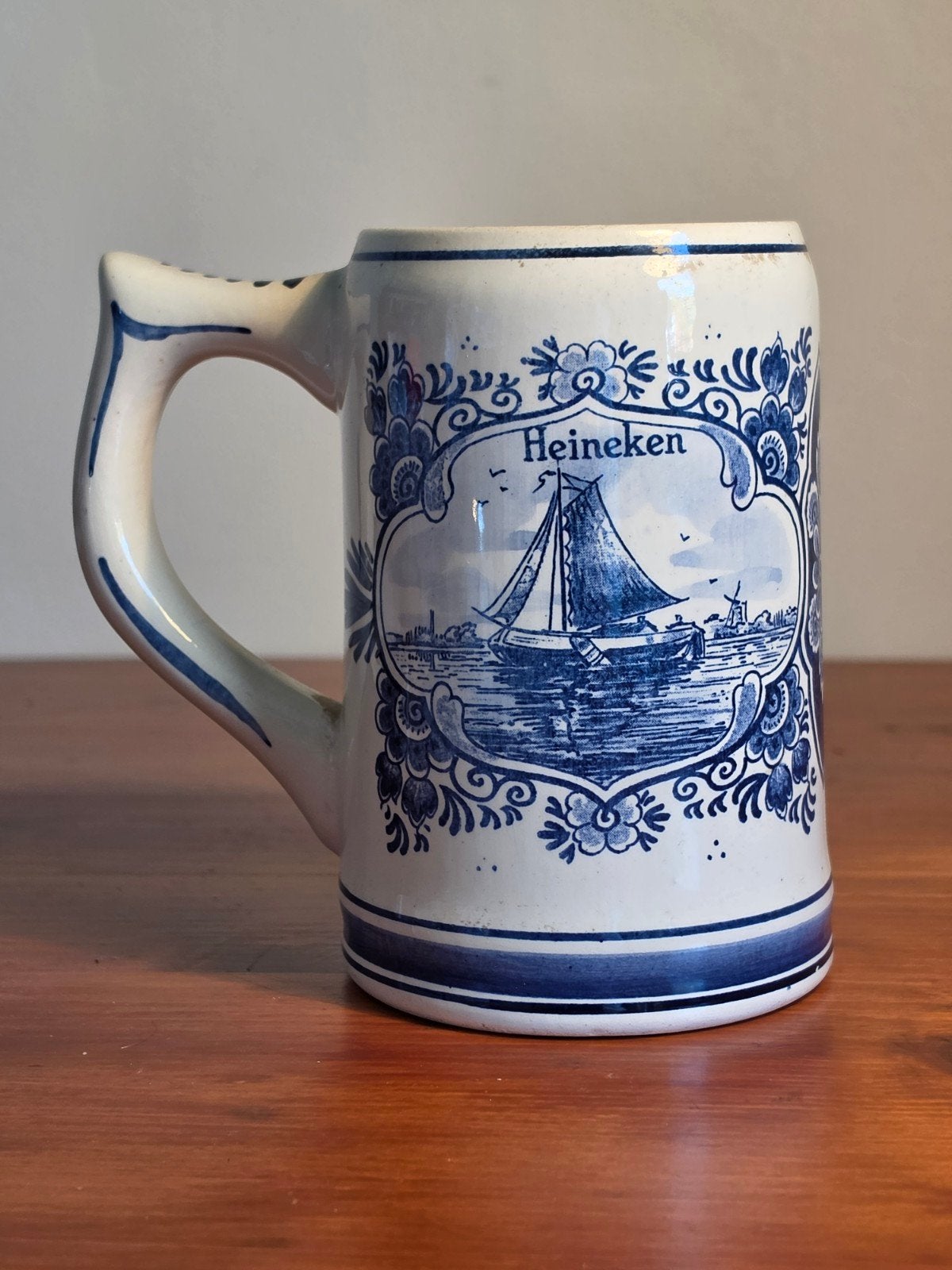 Heineken Delfts Blauw Bierpul - Handgeschilderd, Ophalen of Verzenden