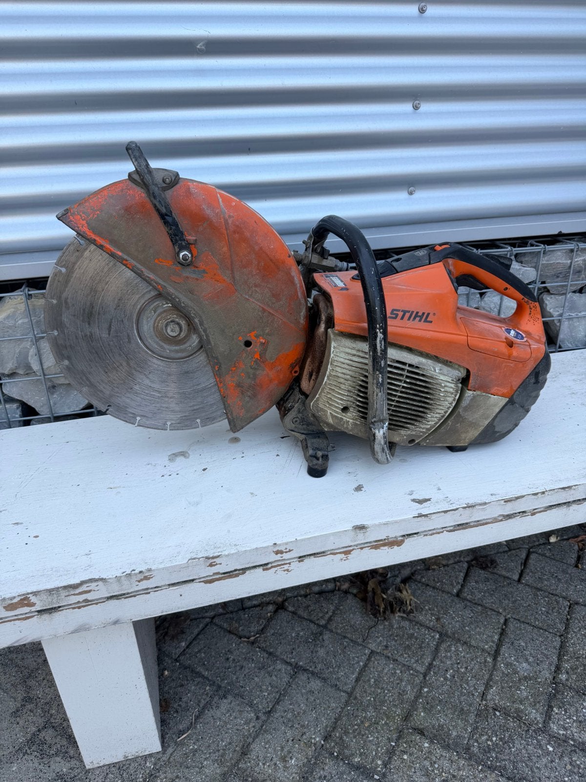 Stihl 500I motorslijper bandenzaag, Ophalen, Gebruikt