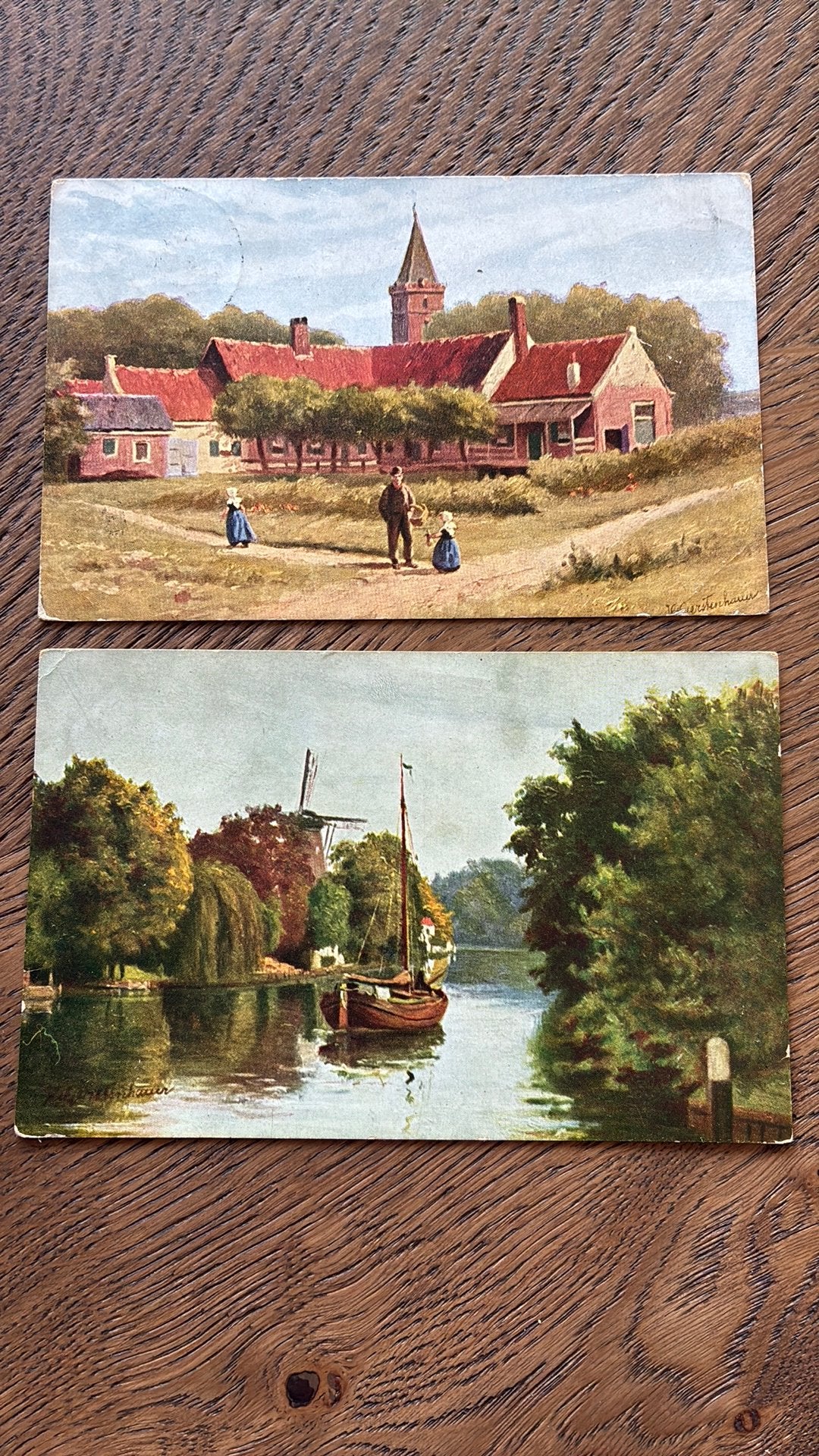 GERSTENHAUER. Landelijk/water,boot,molen.1 erve J.v.d.BERGH, Ophalen of Verzenden, Voor 1920