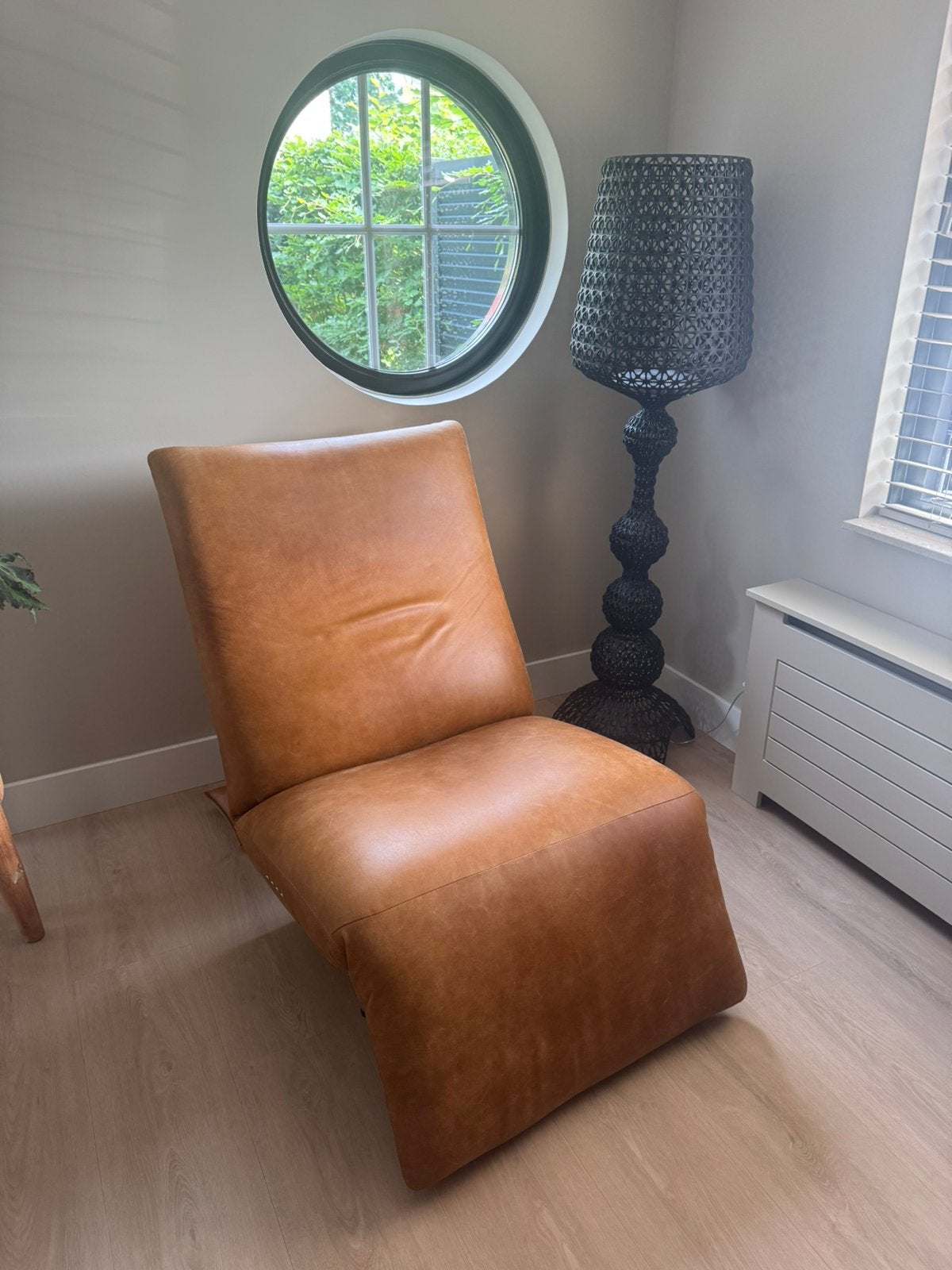 Relaxstoel modern leer Indy, Ophalen, Leer, Zo goed als nieuw, Modern