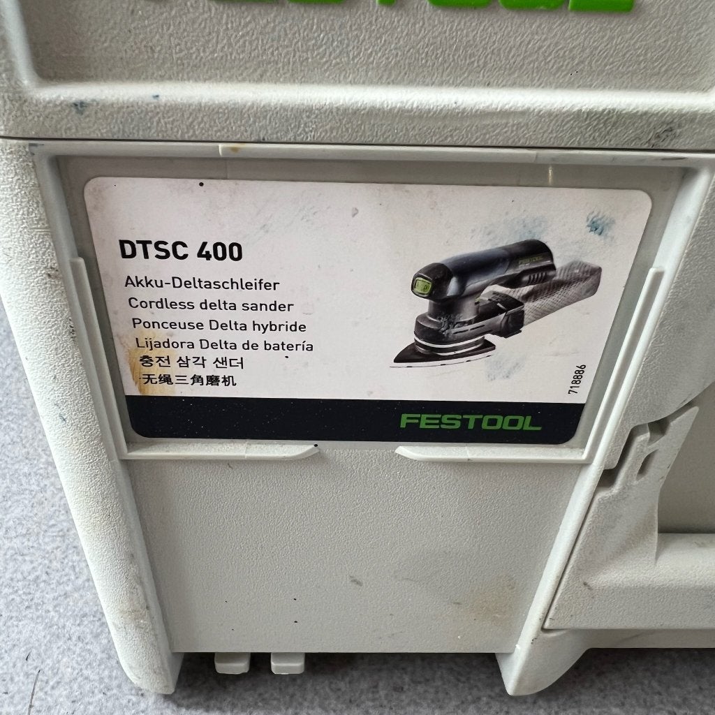 Festool Accu Schuurmachine DTSC 400 | 2 accu's | 408823, Doe-het-zelf en Verbouw, Gereedschap | Schuurmachines, Ophalen of Verzenden