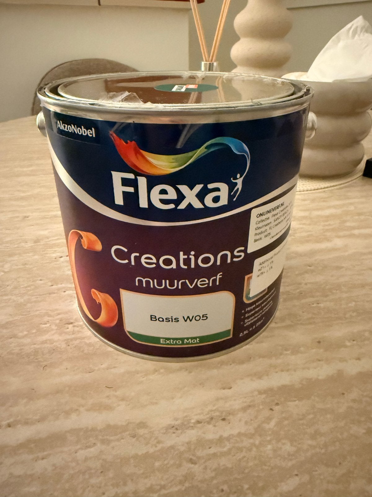 Flexa Creations Muurverf Extra Mat - Sandy Beach 2.5L, Ophalen, Nieuw, Overige typen