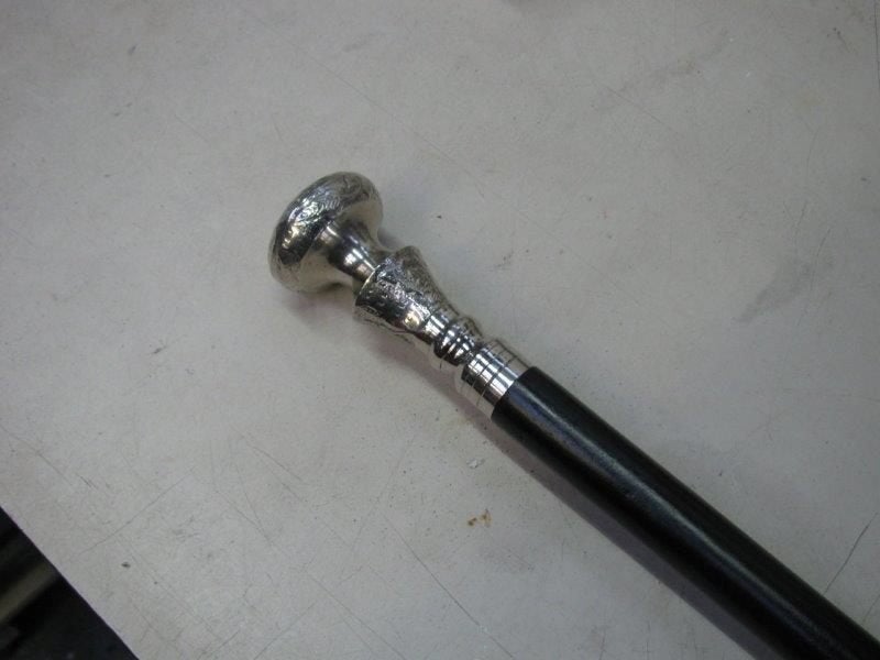wandelstok met bewerkte knop 90cm met rubberen antislip dop, Ophalen of Verzenden, Nieuw