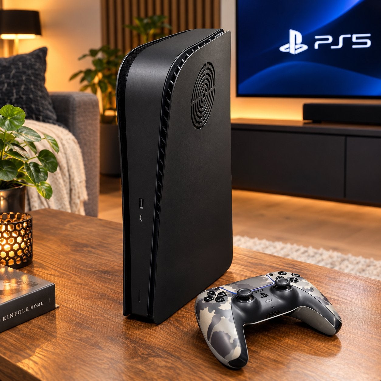 Zwarte PlayStation 5 Digital + Camouflage Controller PS5, Ophalen, Zo goed als nieuw, Playstation 5 Digital