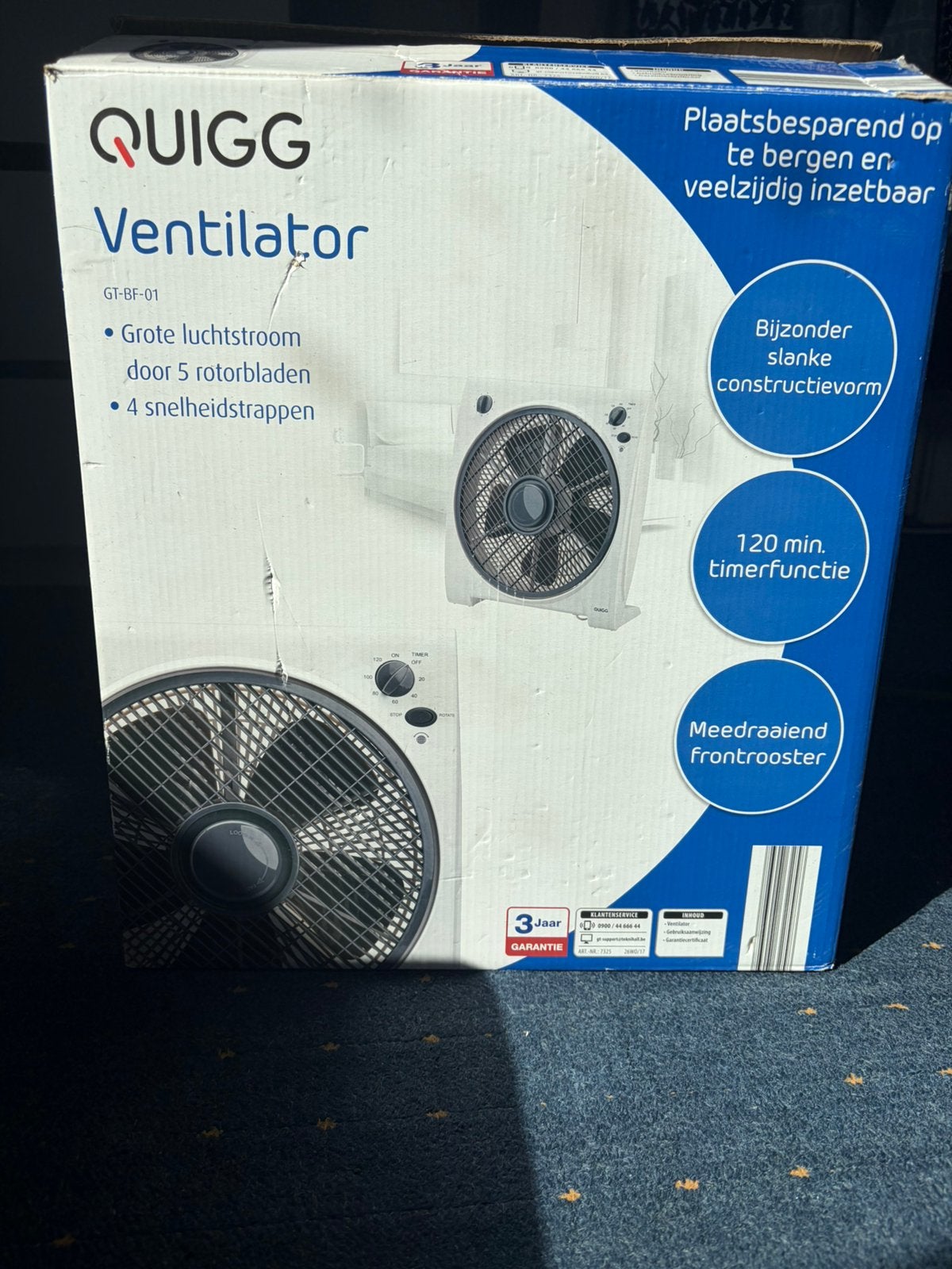 Quigg Ventilator, Ophalen, Zo goed als nieuw, Tafelventilator