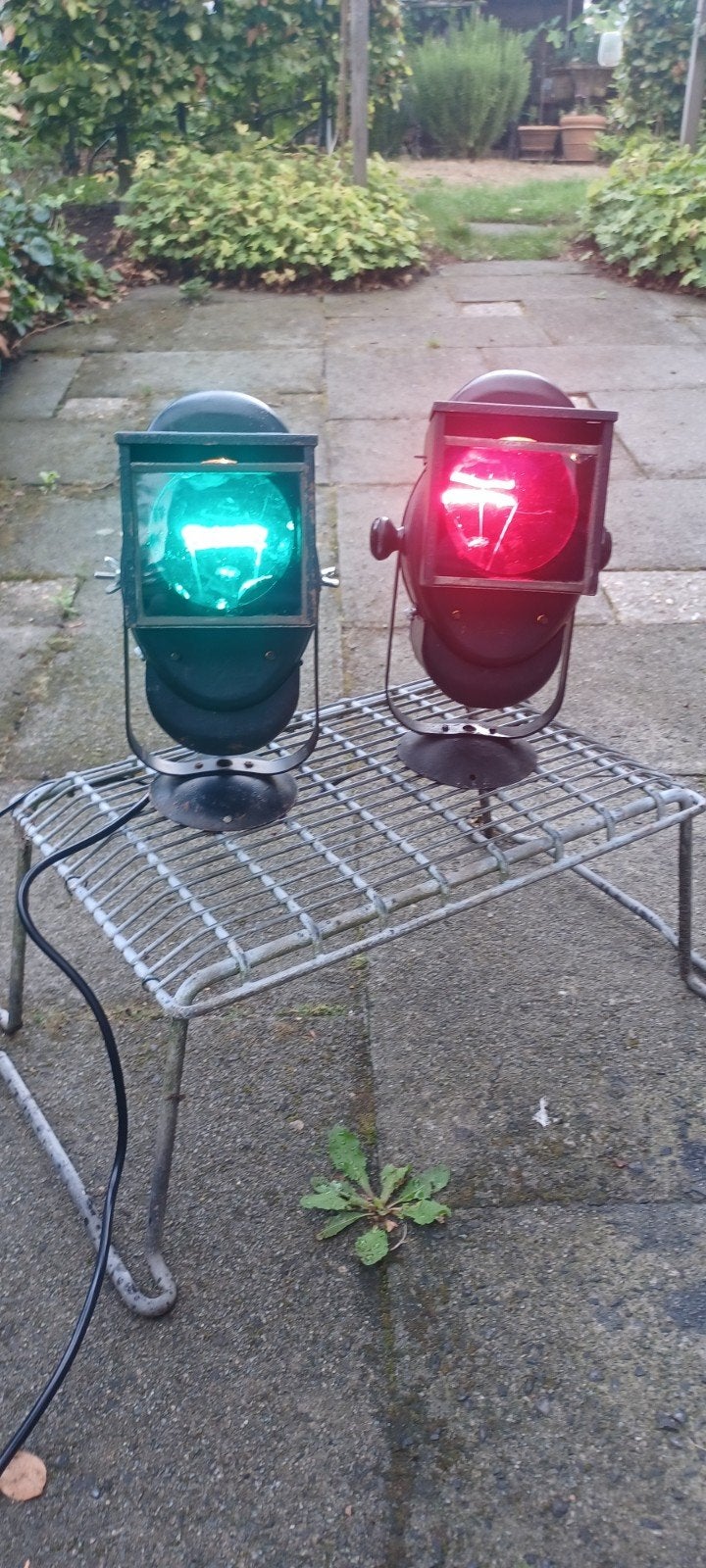 Vintage theaterlampen / spots (set van 2), Ophalen of Verzenden