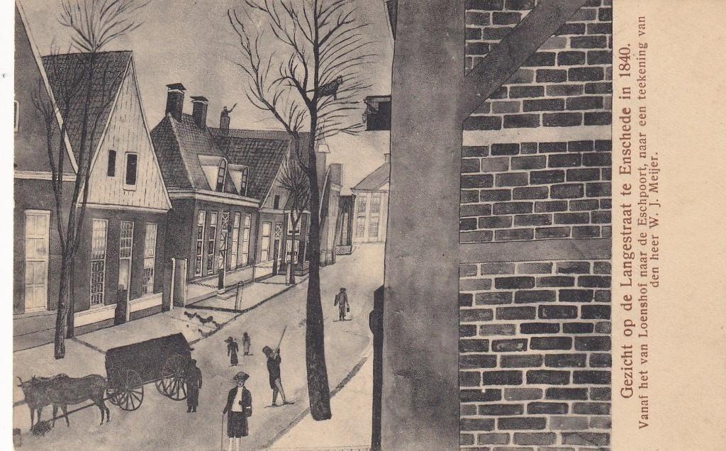 Enschede, Langestraat., Verzenden, Voor 1920, Ongelopen, Overijssel