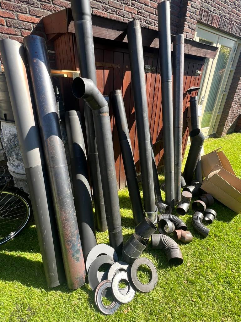 Kachelpijpen en hulpstukken te koop, Ophalen, Zo goed als nieuw, Hout, Gaskachel