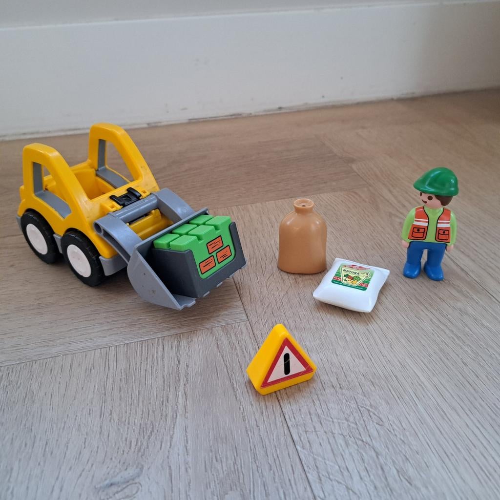 Playmobil 123 Bouwvoertuig met figuur en accessoires, Ophalen of Verzenden, Zo goed als nieuw, Complete set