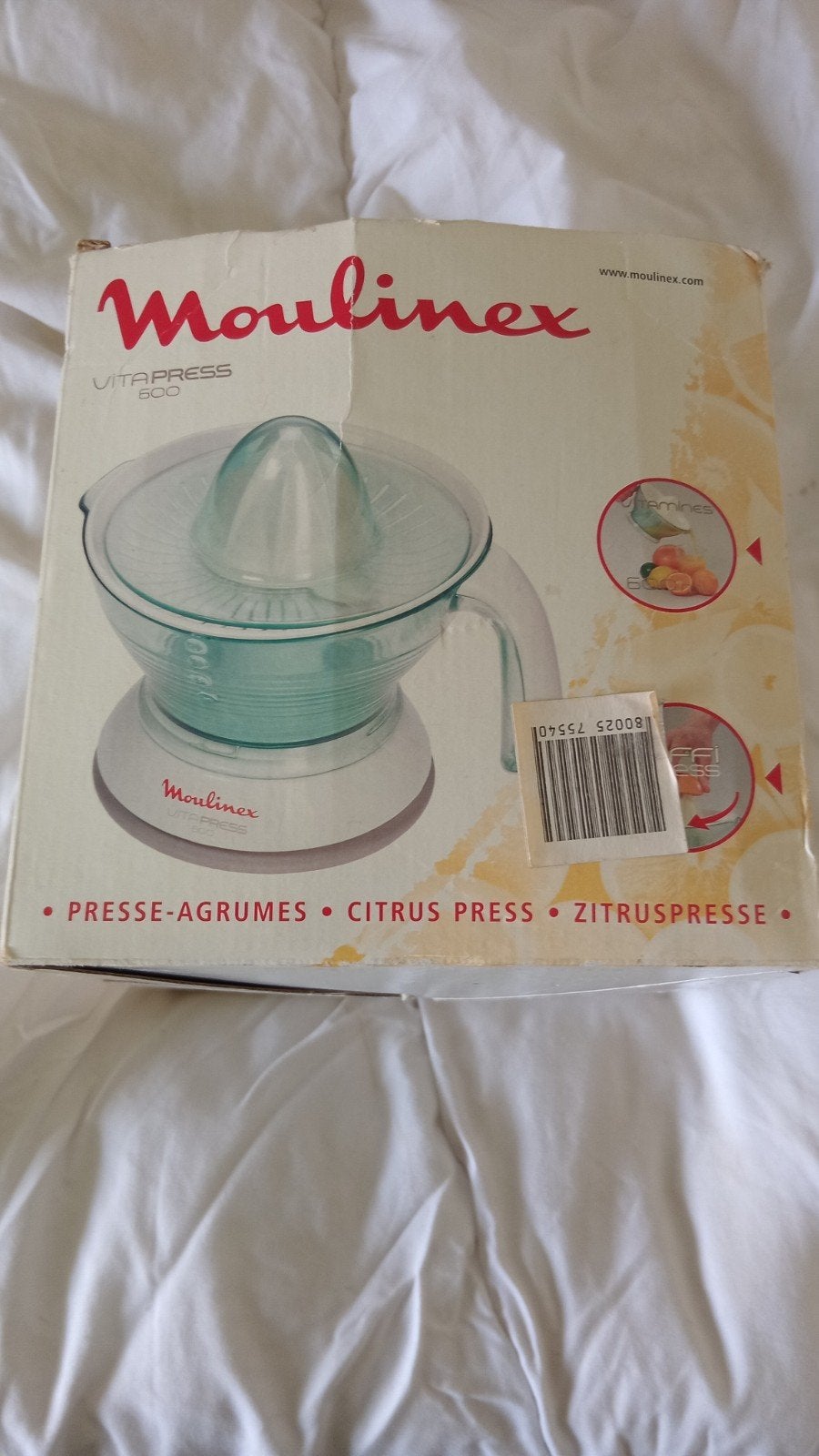 citrus press van moulinex met 2 irish coffee glazen ), Minder dan 1 liter, Ophalen of Verzenden, Nieuw, 3 snelheden of meer
