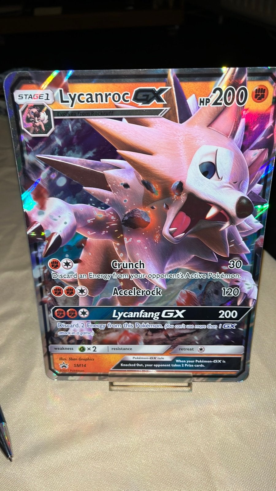 Pokemon Lycanroc Gx Sm promo 14 Jumbo oversized  5,00 euro, Ophalen of Verzenden, Zo goed als nieuw