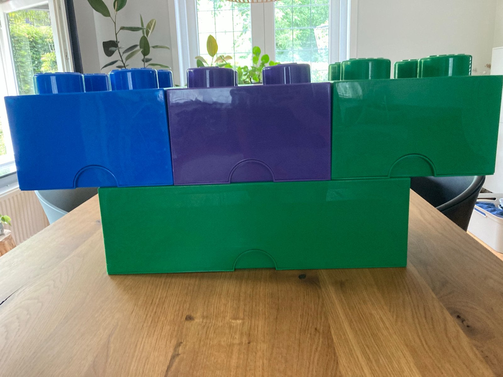 Lego opbergdozen - 3 stuks (blauw, paars, groen), Ophalen of Verzenden, Gebruikt, Overige merken