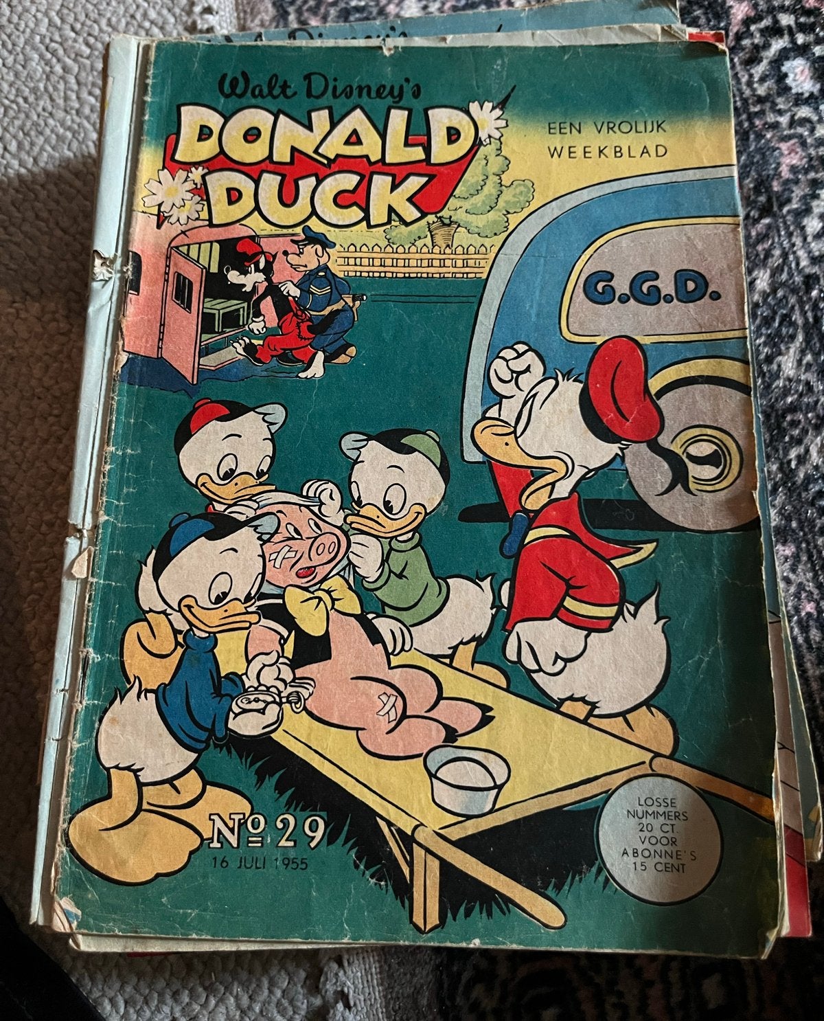 Donald Duck Weekblad - Nr. 29 van 16 juli 1955, Eén stripboek, Ophalen, Gelezen