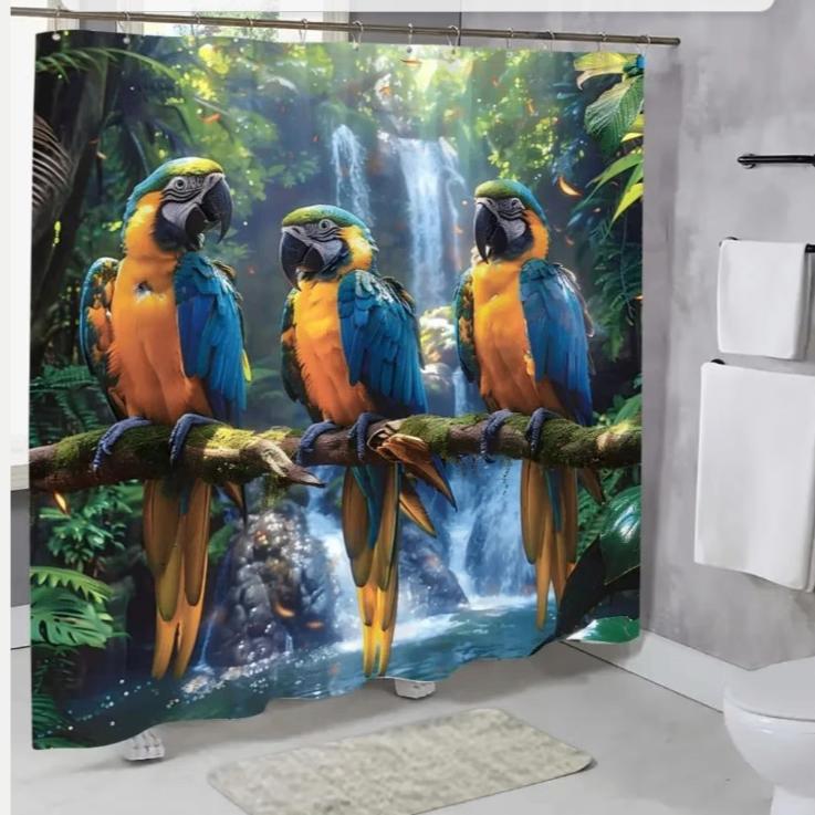 Douchegordijnen Papegaaien (180x200cm), Ophalen of Verzenden, Nieuw