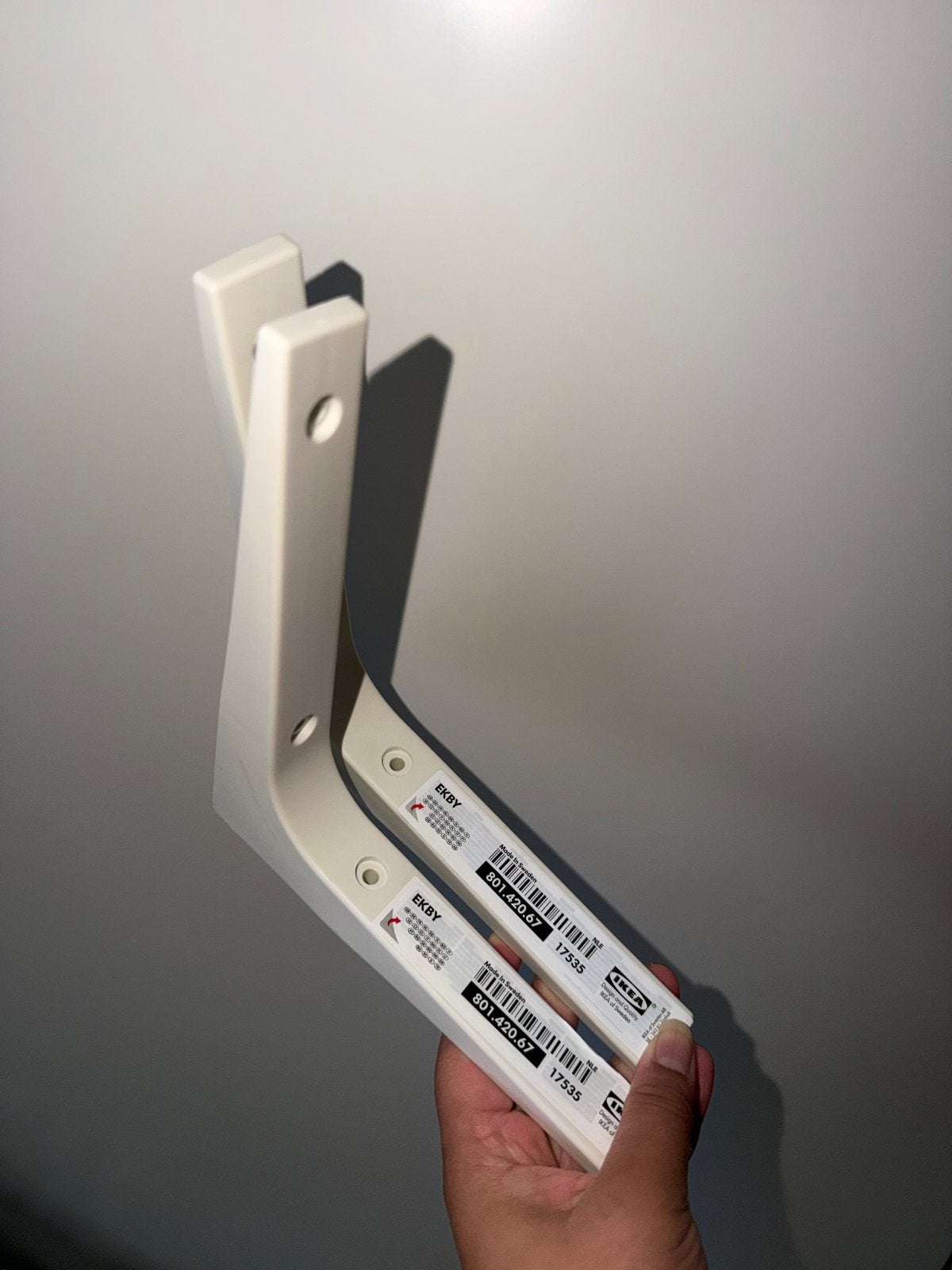 IKEA EKBY Plankdragers - Wit (2 stuks), Ophalen of Verzenden, Nieuw