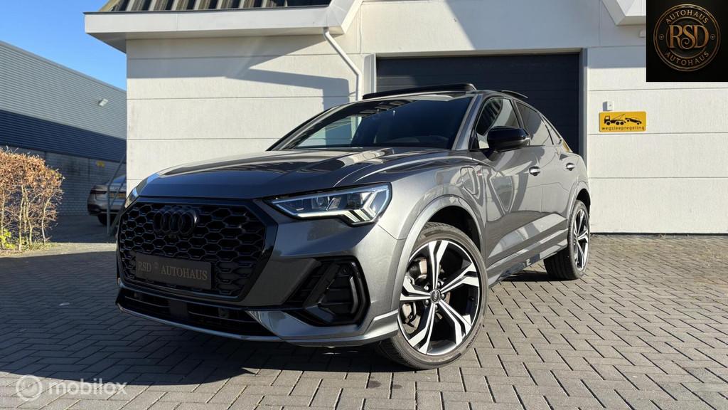 Audi Q3 Sportback 45 TFSI e 3xS-line/Pano/20"/360camera/Matr, Auto's, Gebruikt, Zwart, Hybride Elektrisch/Benzine, Adaptive Cruise Control