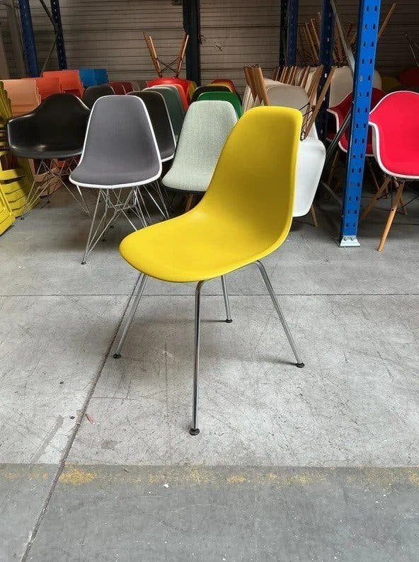 Vitra DSX Design Stoelen | Mosterd Geel | Chroom | Stoelen, Kunststof, Gebruikt, Overige kleuren, -