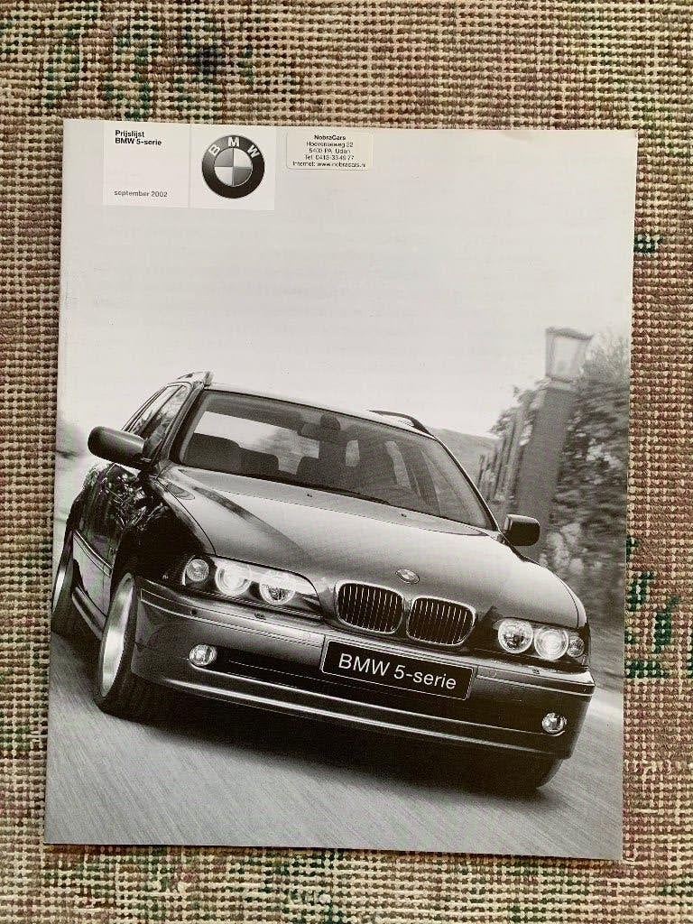 Nederlandse prijslijst BMW 5-serie sedan & touring E39 2002, Boeken, Nieuw, Ophalen of Verzenden, BMW, BMW