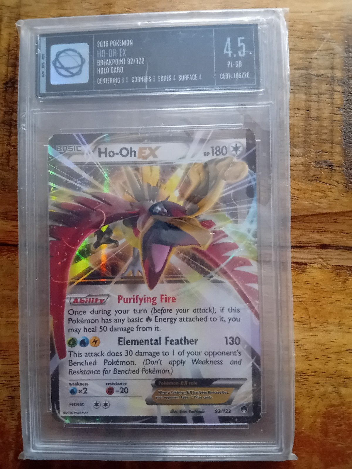 2016 Pokemon Ho-Oh EX Breakpoint 92/122 Holo Card UGS 4.5, Ophalen of Verzenden