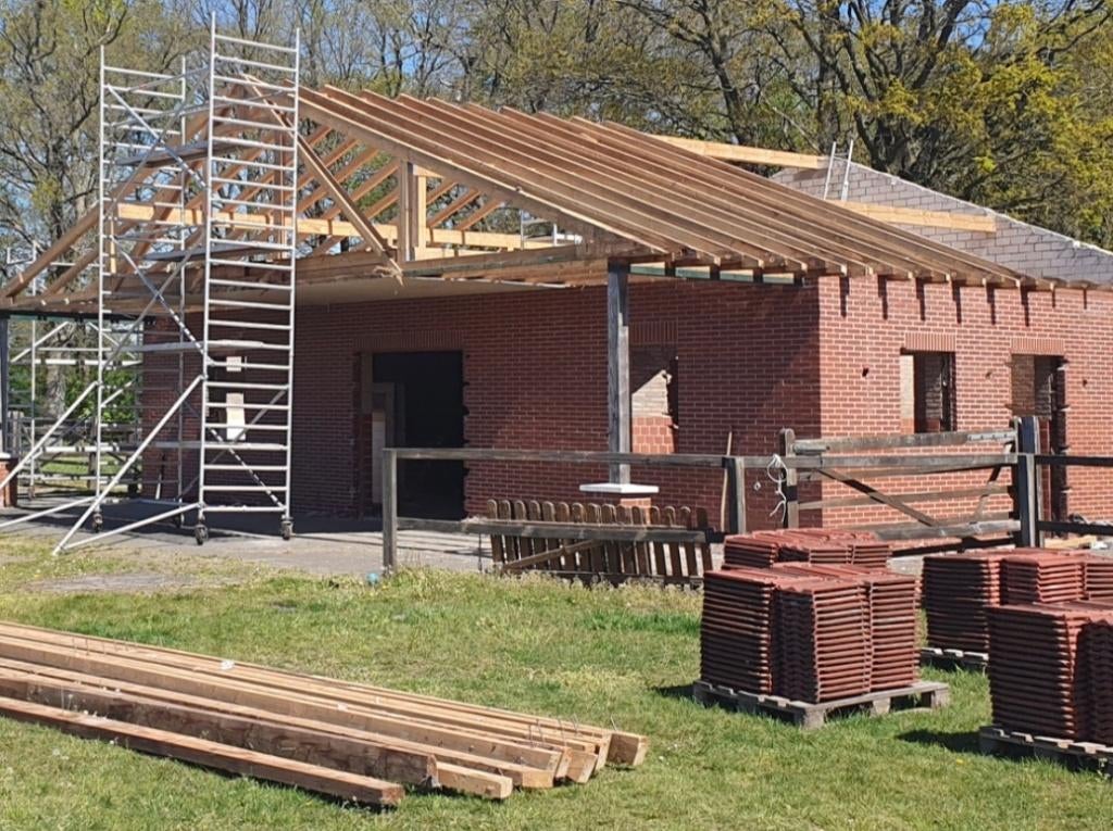 spanten dakconstructie, Ophalen, Gebruikt, Balk, Vuren