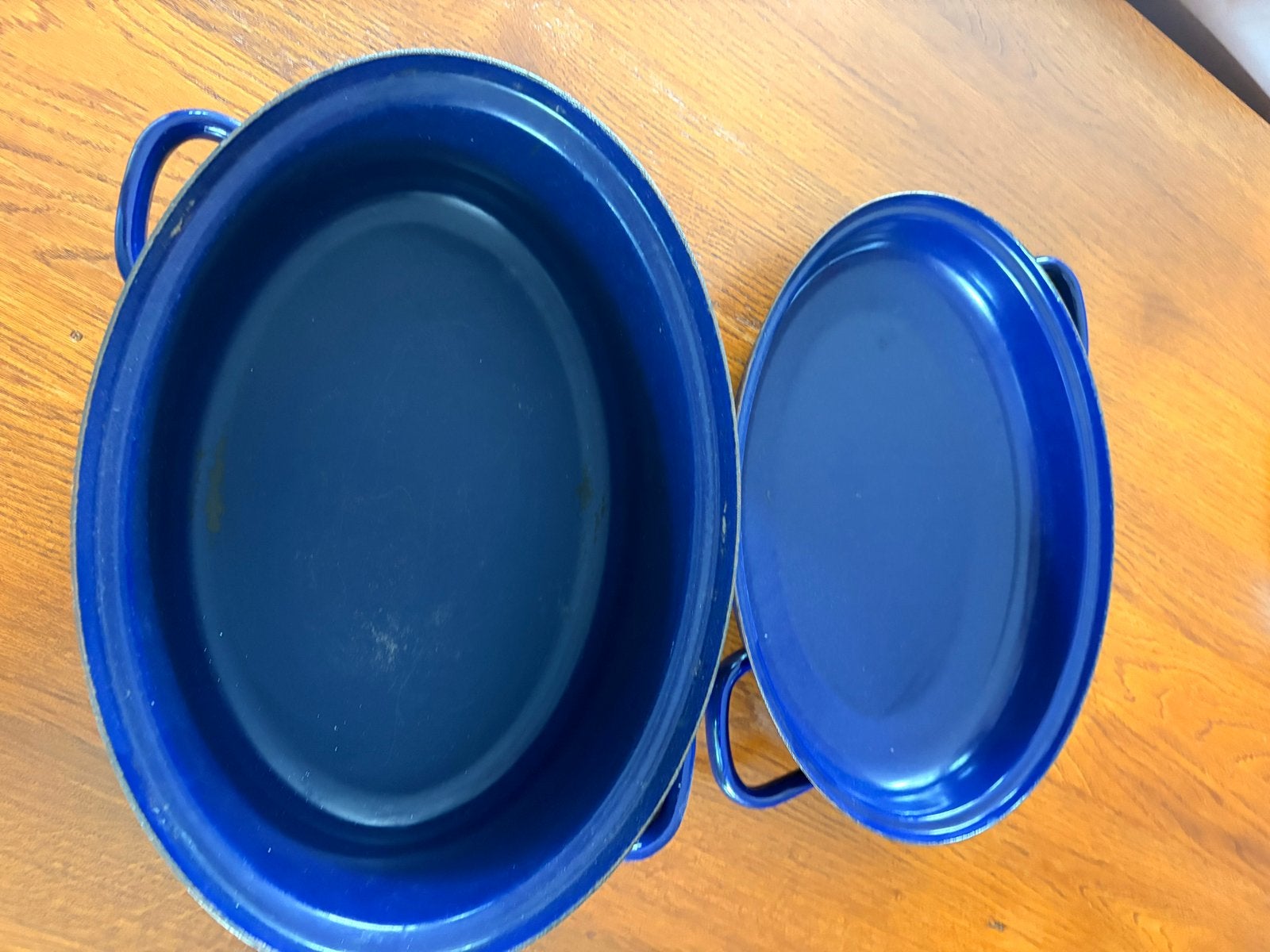 Blauwe braadpan, emaille, geschikt voor alle warmtebronnen, Ophalen of Verzenden, Gebruikt, Overige materialen