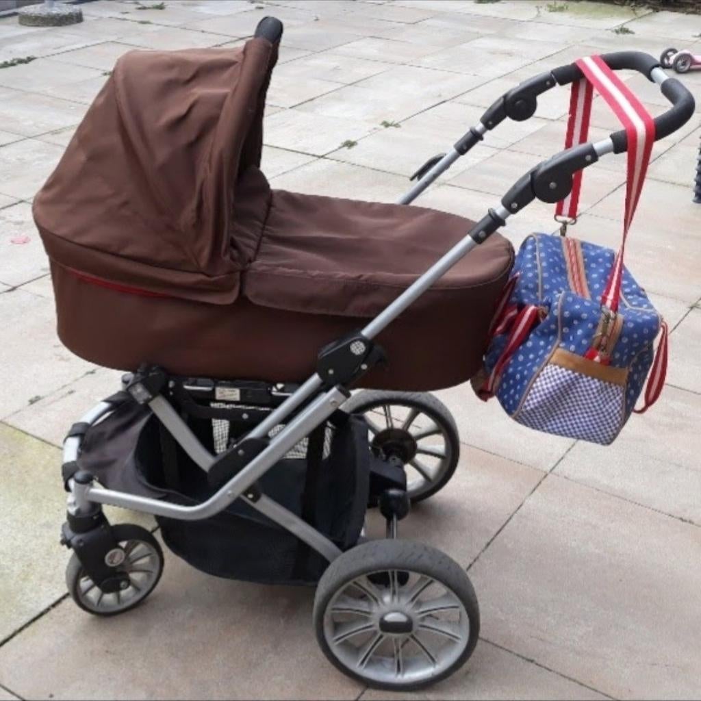 Mooie Teutonia Mistral S combikinderwagen, Kinderen en Baby's, Kinderwagens en Combinaties, Gebruikt, Combiwagen, Verstelbare duwstang