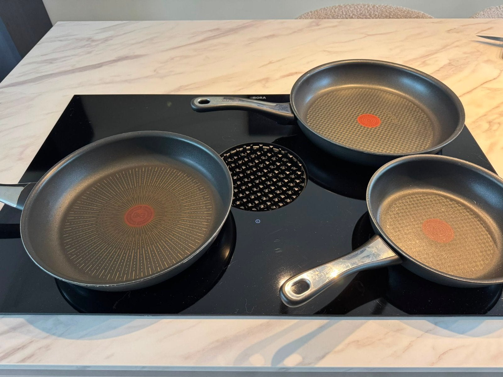 Tefal pannenset 5 stuks., Ophalen, Gebruikt, Rvs, Pannenset