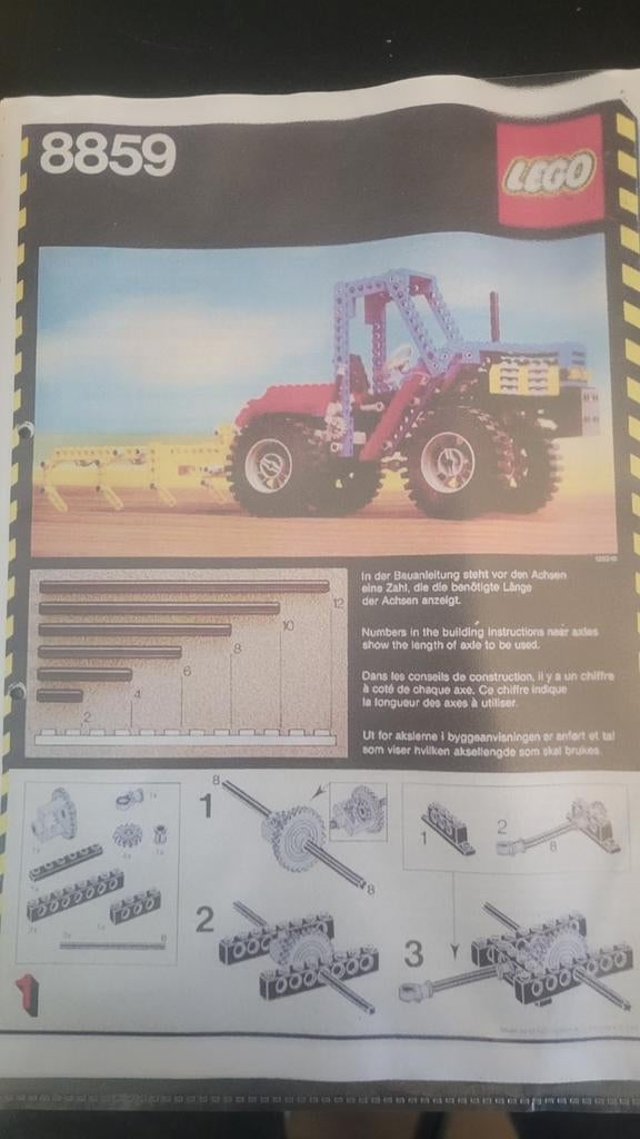 Lego Technic 8859 Tractor met ploeg - Vintage set, Gebruikt, Lego, Compleet, Ophalen of Verzenden