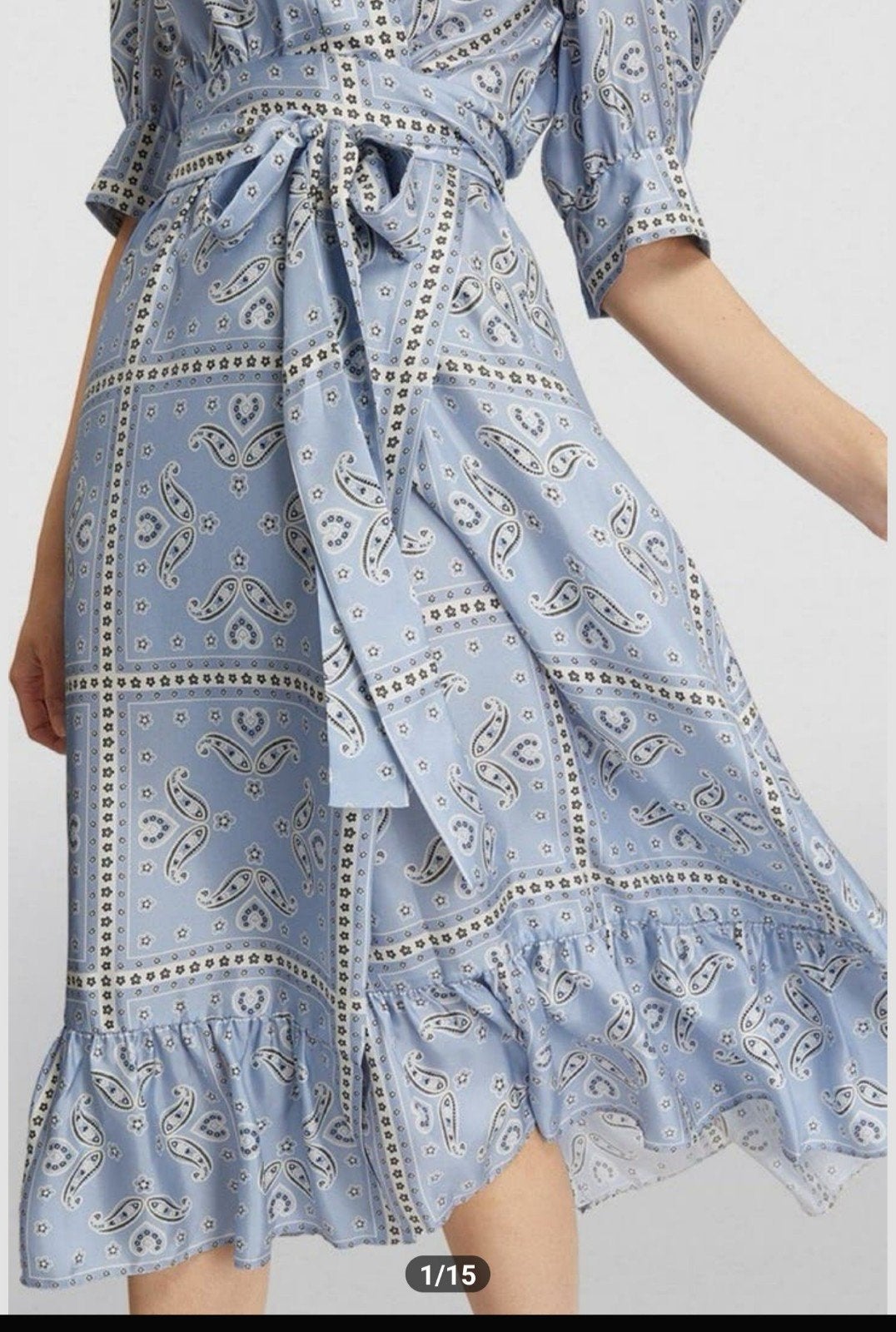 Sandro Maxi Jurk met Paisley Print 38, Maat 38/40 (M), Blauw, Nieuw, Ophalen of Verzenden