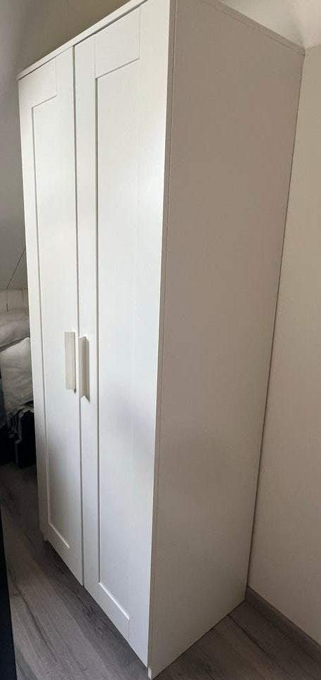 Witte kledingkast met hang- en legruimte, Ophalen, Gebruikt, 50 tot 100 cm, 150 tot 200 cm