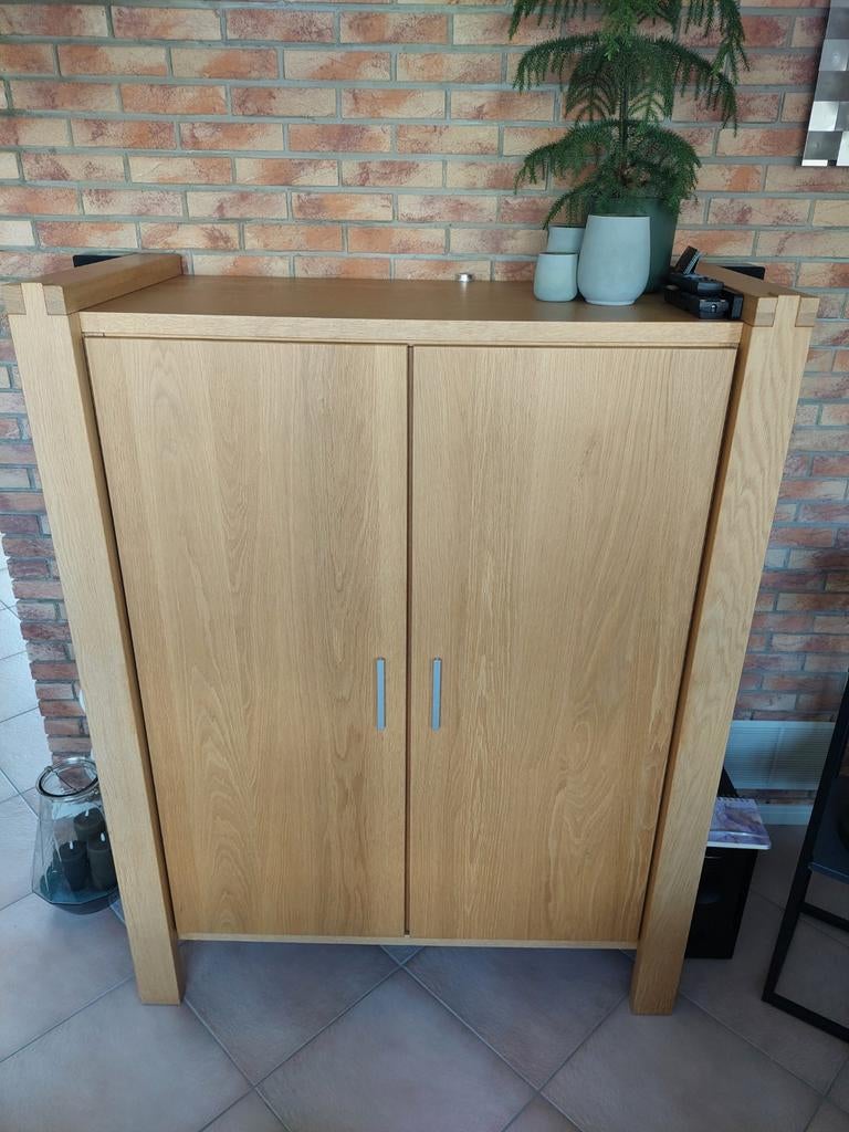 Xenon tv meubel blank eiken 120x154x62cm , wandmeubel, Ophalen, Gebruikt, 100 tot 150 cm, Eikenhout