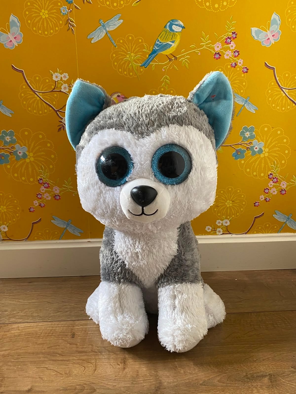 Ty Beanie Boo Husky knuffel - slush, Ophalen, Gebruikt, Grijs, Hond