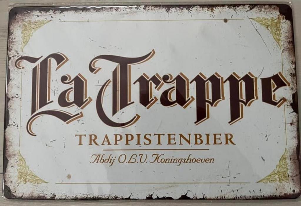 La Trappe Trappistenbier metalen reclamebord 20x30 cm, Ophalen of Verzenden, Zo goed als nieuw, Reclamebord