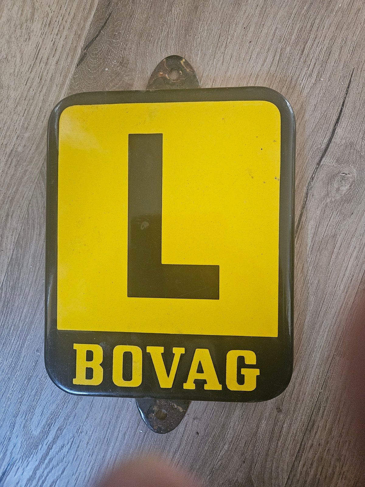 emaillebord L Bovag, Ophalen of Verzenden, Gebruikt, Reclamebord